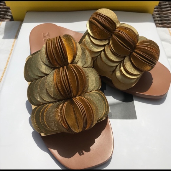 MERCEDES CASTILLO Shoes - MERCEDES CASTILLO Dalphia Slide Gold Sandals Size 7